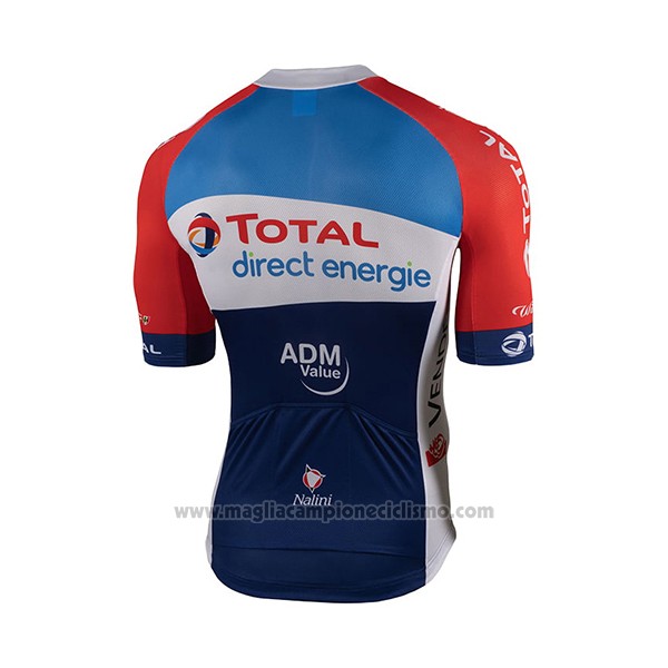 2021 Abbigliamento Ciclismo Direct Energie Blu Rosso Bianco Manica Corta e Salopette